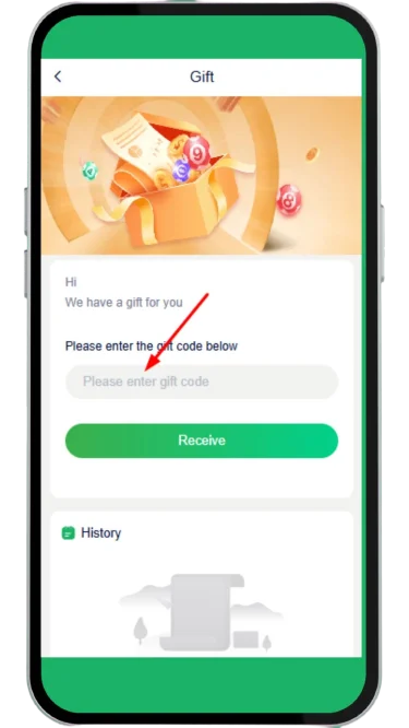 Enter gift code